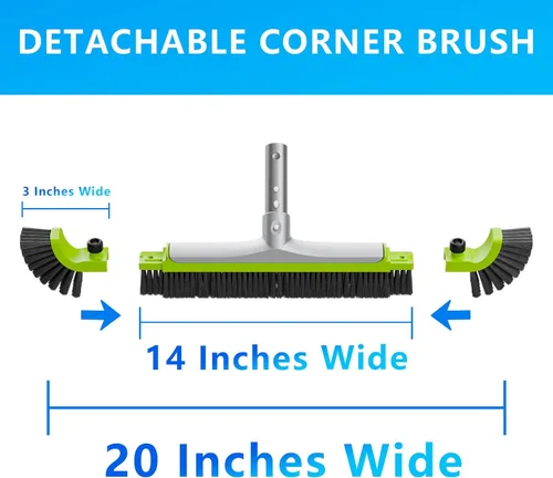 Vista 5 de Sepetrel Cabezal de cepillo de piscina de 20 pulgadas para limpiar paredes, cepillos de limpieza de piscina para enterrado/sobre el suelo