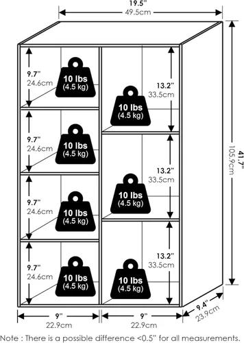 Vista 206 de Furinno - Estantería de cubos de 5 niveles serie Luder para libros y almacenamiento, color negro