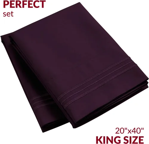 Vista 204 de Mellanni Fundas de almohada de lujo, extrasuaves, refrescantes, fundas de almohada de 2 piezas de la colección Icónica, cierre de sobre