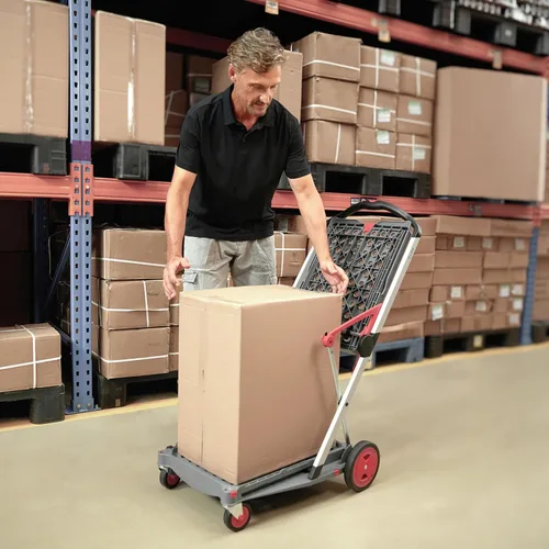 Vista 6 de CLAX, Carros plegables funcionales multifuncionales, carrito plegable móvil, carrito de compras con caja de almacenamiento (negro)