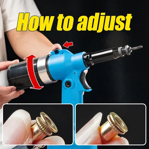 Vista 5 de HIFESON Herramienta Neumática de Tuerca Remachadora Hidráulica de Servicio Pesado, Kit de Herramienta de Pistola de Tuerca Remachadora Neumática