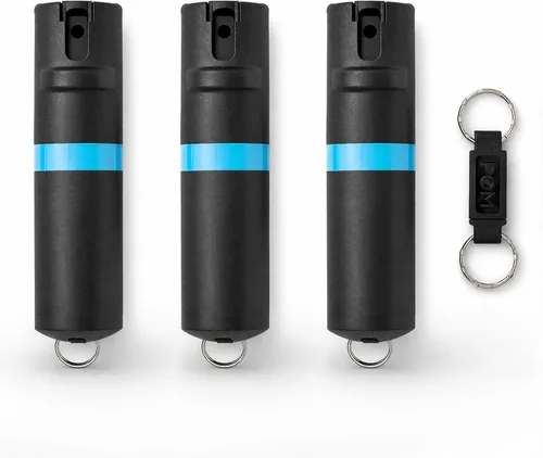 Vista 14 de POM Premium Pepper Spray Keychain, Quick Release Access Flip Top Safety, Police Grade OC Formula with UV Marking Dye, 25 Precision Bursts, 10 Foot