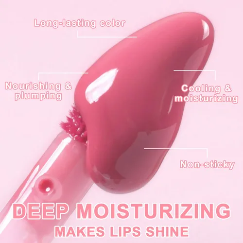 Vista 6 de 6 piezas de set de aceite de brillo de labios, aceite de brillo de labios hidratante mini, set de lipoil de brillo de labios para mujeres, niñas