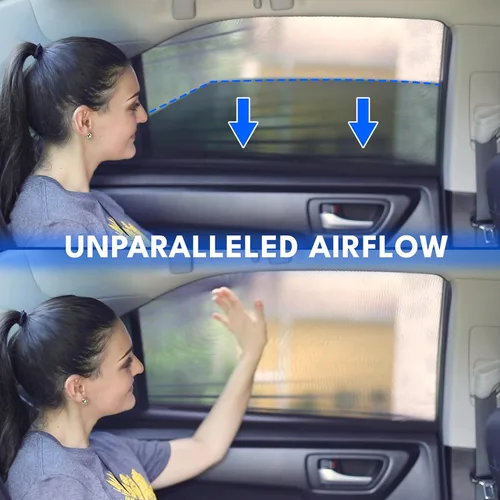 Vista 5 de EcoNour - Parasol para ventana de automóvil, 100 % de protección contra insectos, rayos ultravioleta y sirve como mosquitero para campamento