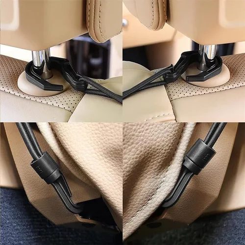 Vista 4 de 3-Layer Car Mesh Organizer, Seat Back Net Bag, Barrier of Backseat Pet Kids, Cargo Tissue Purse Holder, Driver Storage Netting Pouch（Upgrade Stretch