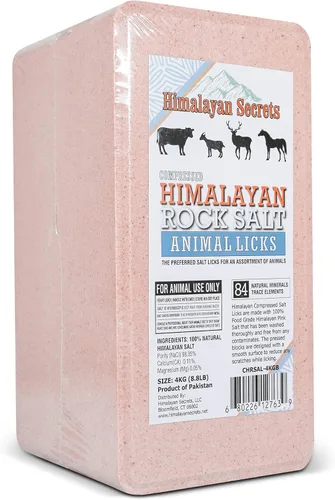 Vista 9 de Bloque de sal para ciervos y caballos, sal mineral comprimida para ganado, ganado y cabras, bloque de sal rosa Himalayan Secrets