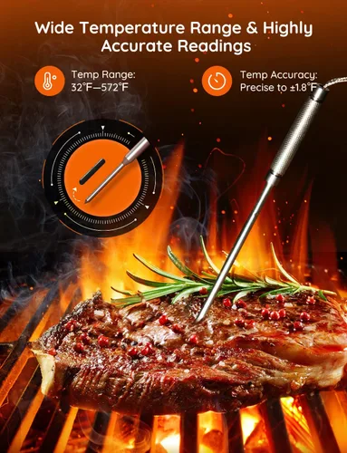 Vista 7 de Govee Termómetro de carne WiFi con 4 sondas, termómetro inalámbrico inteligente para carne con alerta de notificación de aplicación de rango
