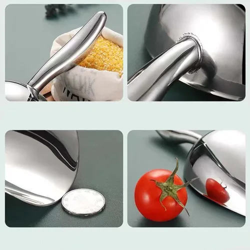 Vista 6 de Cuchara de hielo de acero inoxidable, mini cuchara para congelador, resistente, apta para lavavajillas, 5 onzas