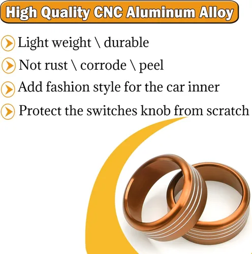 Vista 17 de Para Subaru - Cubierta de perilla de CA, accesorio para interruptor de consola central, botón de control de volumen, ajuste de anillo compatible