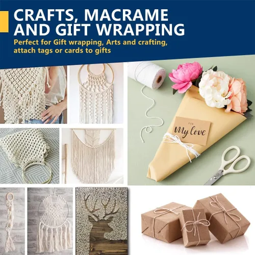 Vista 5 de PerkHomy - Cordel de algodón para carniceros de 700 pies de 0.079 in para cocinar, apto para alimentos, manualidades, panaderos, cocina, carnicero