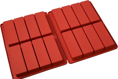 Vista 3 de Bold Maker - Molde de silicona rectangular de 8 cavidades (2 unidades) - 23815 - Ideal para barras de granola, barras nutricionales, barras