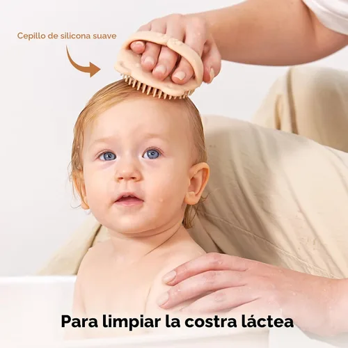 Vista 2 de Yoofoss Juego de 4 piezas de cepillo y peine para bebé, cepillo de madera para bebé con pelo de cabra ultra suave natural, cepillo de pelo para bebé