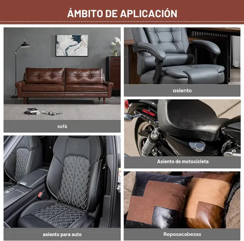 Vista 6 de Kit de cinta para reparación de cuero, parche autoadhesivo para muebles, sofá, asientos de automóvil, silla de oficina, kit de reparación de vinilo