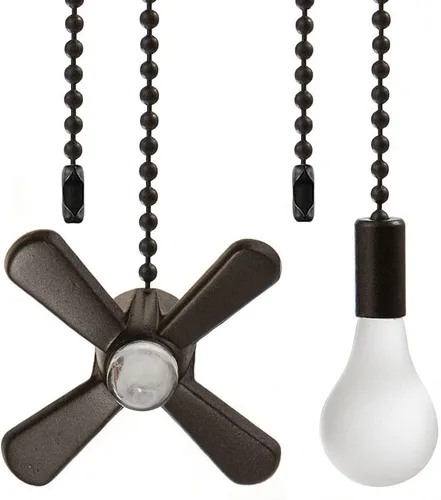 Cadena de extensión de ventilador de techo con bombilla decorativa y cable de 13.6 pulgadas, juego de cadena de bronce para lámpara de techo