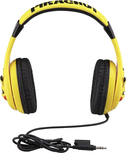 Vista 3 de eKids Pokemon Pikachu - Auriculares con cable para niños, ajustables, sonido estéreo, conector de 3.5mm, sin enredos, control de volumen, diadema