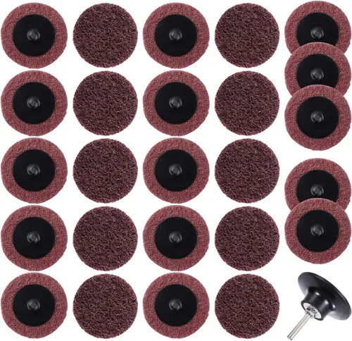 Vista 7 de S SATC 46 piezas de discos de lija de 2 pulgadas con bloqueo de rollo, discos de cambio rápido, 1 pieza de soporte de 1/4 pulgadas, discos