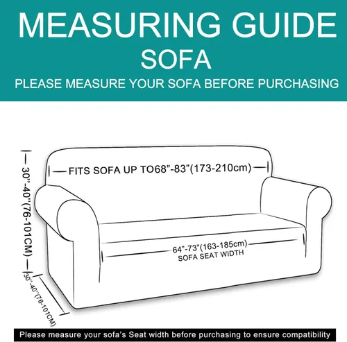 Vista 5 de U-NICE HOME Funda elástica para sofá, lavable, protector de muebles para sofá de 3 cojines, apta para mascotas (sofá, beige)