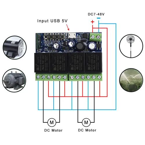 Vista 7 de Módulo de relé inteligente inalámbrico Ewelink WiFi USB 5V 4 canales, autobloqueante, contacto seco, interruptor de palanca remoto para control