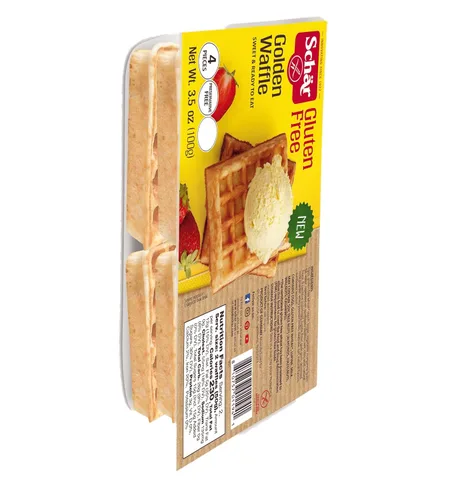 Vista 6 de Schar Waffles dorados sin gluten, paquete de 4 3 unidades (12 gofres en total)