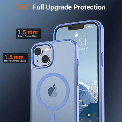 Vista 1160 de SUPFINE - Funda magnética para iPhone 13 Pro Max (compatible con MagSafe), (protección contra caídas de grado militar de 10 pies), delgada, Negro