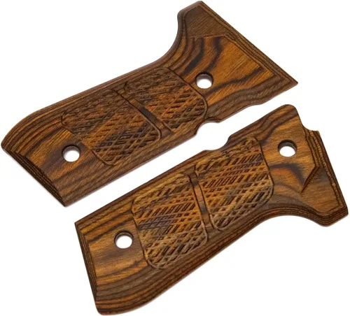 Vista 4 de Guuun Empuñadura de madera para Beretta 92/96 de tamaño completo 92FS Grips, panel de mango de pistola compuesto de madera
