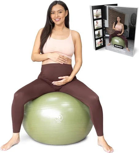 Vista 11 de BABYGO® Birthing Ball for Pregnancy Maternity Labour & Yoga + Our 100 Page Pregnancy Book, Exercise, Birth & Recovery Plan, Anti-Burst Eco Friendly
