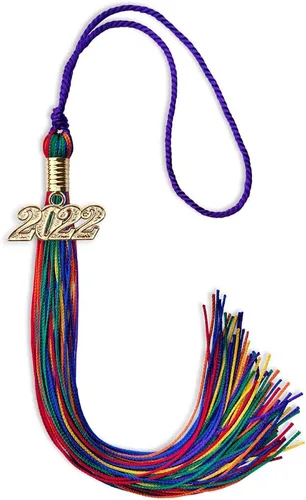 Vista 246 de Endea Graduation - Borla de doble color mixto con fecha dorada (negro/dorado antiguo, 2021)