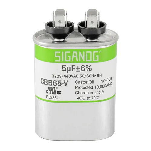 5uF 5 MFD 370V o 450V CBB65 Condensador de arranque de funcionamiento 5 uF 370 450 voltios VCA para condensador recto frío o bomba de calor aire