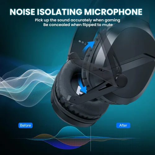 Vista 7 de WolfLawS Auriculares inalámbricos para juegos con micrófono de cancelación de ruido para PS5, PC, PS4, 2.4GBluetooth auriculares para juegos con USB