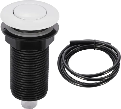 Vista 9 de RQYEKDO Interruptor de aire para eliminación de basura, parte superior de fregadero de cocina, acero inoxidable, níquel cepillado, largo, 2.5