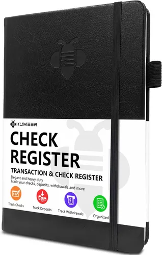 Registro de Cheques – Registros de Cheques Elegantes para Chequera Personal con Registros de Cheques y Transacciones, Registro de Chequera de Tapa