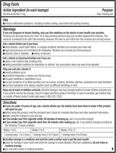 Vista 7 de Wellness Basics Mini pastilla de nicotina de 2 mg Ayuda para dejar de fumar Sabor a menta 135 unidades Paquete de 5 viales Reduce