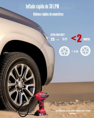 Vista 2 de Avid Power Compresor de aire portátil para inflar neumáticos de auto, bomba inalámbrica de 20 voltios, batería recargable y adaptador de 12 voltios