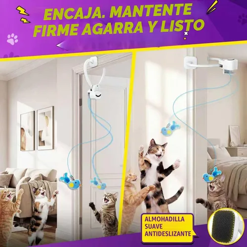 Vista 5 de Juguetes interactivos para gatos de interior: varita de plumas de ave voladora automática, ejercicio de persecución, enriquecimiento, estimulación