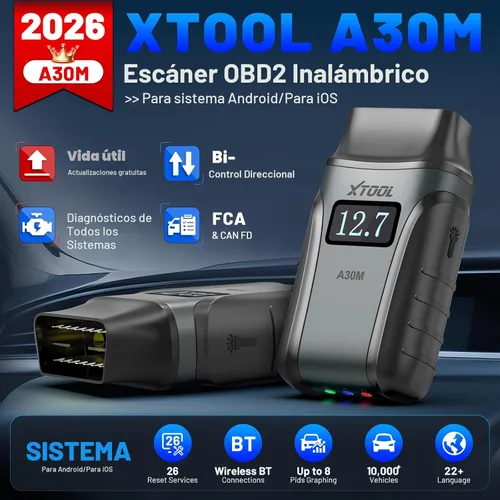 Vista 3 de Herramienta de diagnóstico del escáner OBD2 XTOOL Anyscan A30M V2.0, herramienta de escaneo bidireccional inalámbrico 2026 con actualizaciones