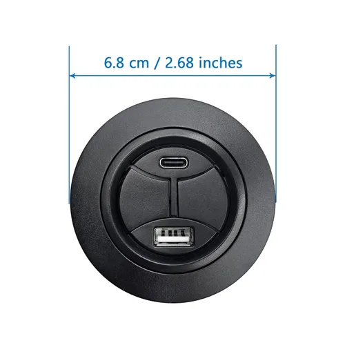 Vista 5 de 2 botones 5 pin ronda mano control auricular con puerto USB tipo A C y retroiluminación para sillas elevadoras reclinables eléctricas