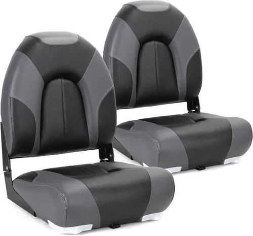 Vista 10 de Asiento plegable para barco Deluxe con respaldo alto marino, tornillos de acero inoxidable incluidos
