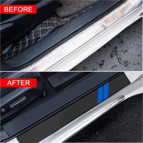 Vista 6 de Protector de Umbral de Puerta para Dodge Charger Challenger Durango Accesorios Protector de Entrada de Puerta de Automóvil con Raspador de Plástico