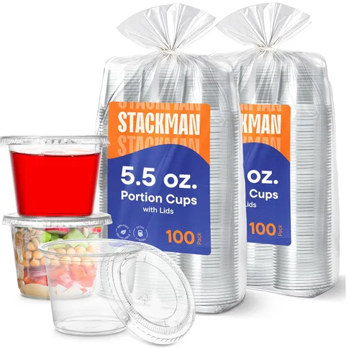 (200 juegos – 5.5 oz.) Vasos de plástico, aperitivo de porción transparente, yogur, tazas de parfait, tazas de pudín, tazas de soufflé, tazas de