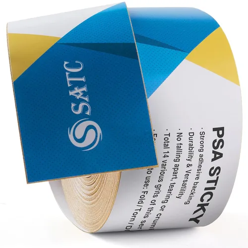 Vista 9 de S SATC Papel de lija PSA de grano 600 de 20 yardas de largo, rollo continuo de 2-3/4 pulgadas de ancho, autoadhesivas para automóviles, bloques