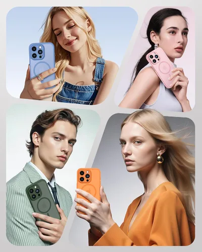 Vista 434 de TOCOL Funda para iPhone 11, compatible con Magsafe, protección completa de cámara, imanes integrados, protección contra caídas, funda translúcida