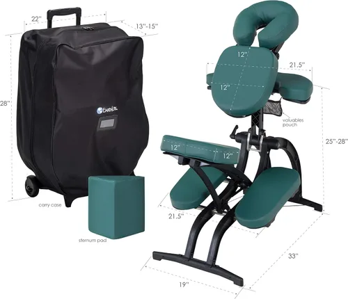 Vista 6 de Silla de masaje portátil EARTHLITE AVILA II Silla plegable premium de spamasajetatuaje con funda de transporte enrollable