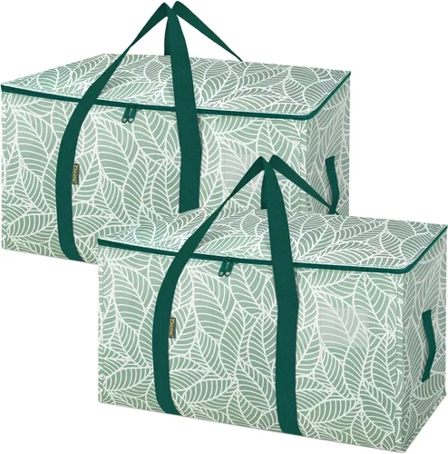 BALEINE Paquete de 2 bolsas de mudanza de gran tamaño con asas reforzadas, bolsa de almacenamiento resistente para ropa, suministros de mudanza