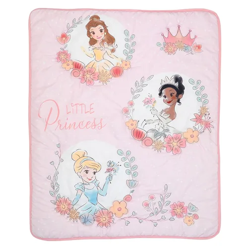 Vista 3 de Lambs & Ivy (LAMCR) Disney Princesses Nursery Baby Crib Bedding Set, Pink, 3 Count