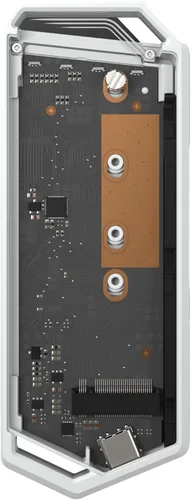 Vista 13 de ASUS ROG Strix Arion White M.2 NVMe SSD, carcasa USB 3.2 Gen 2x1 tipo C (10Gbps), doble USB-C a C y USB-C a A, sin destornillador, almohadillas