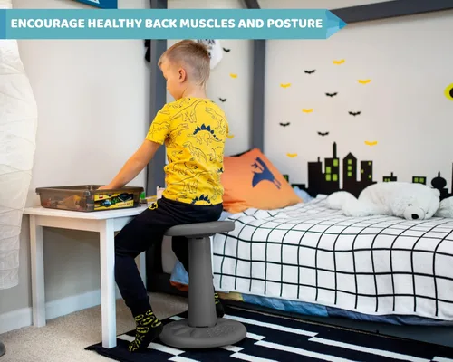 Vista 2 de Studico ActiveChairs Kids Wobble Stool, Flexible Classroom Seating Improves Focus, Posture & Helps ADHD/ADD. Get The Wiggles Out Active Fidget Desk