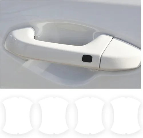 Vista 33 de 4 unidades de protector de puerta de automóvil de fibra de carbono antiarañazos, película protectora para manijas de auto sin marcas, universal