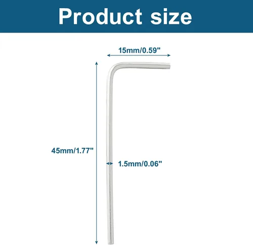 Vista 2 de Biaungdo Juego de 24 llaves hexagonales de 0.059 in, llave Allen pequeña, llave hexagonal en forma de L, llave hexagonal para reparación