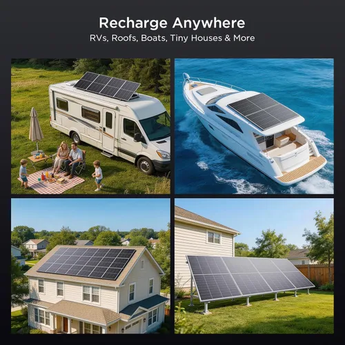 Vista 8 de N-Type 16BB - Panel solar bifacial de 200 W, panel solar de 12 V y 200 W, 25 % de alta eficiencia, diseño paralelo antisombra de módulo doble