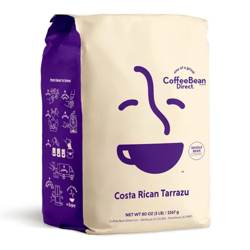 Vista 58 de Coffee Bean Direct Brazilian Santos, café en grano entero, arábica, tostado ligero, bolsa de 1 libra (paquete de 1)